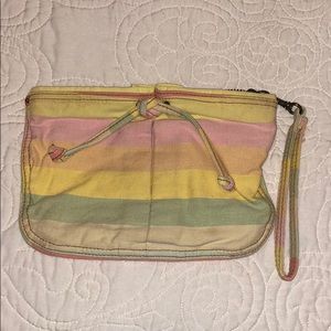 The GAP Multi Colored Stripe Clutch with Wristlet